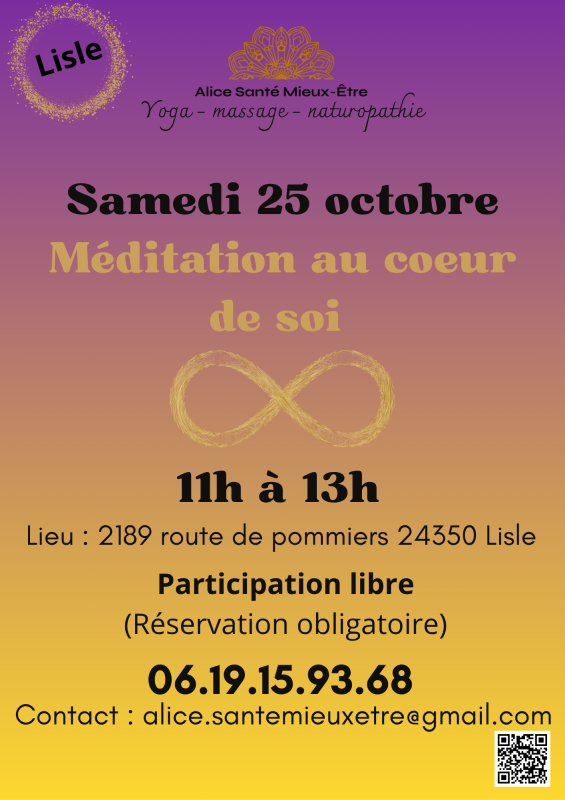 Atelier de méditation à Lisle – Samedi 25 octobre